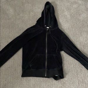 Black velvet zip up